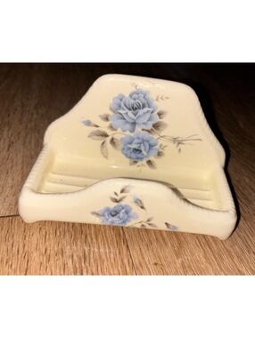Vintage Athena California ceramic floral business card d150